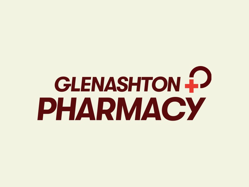 Glenashton Pharmacy logo in maroon on cream